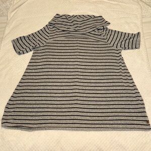 🖤 LIVI by Lane Bryant Gray & Black Striped Cowl Neck Tunic Top – Size 14/16